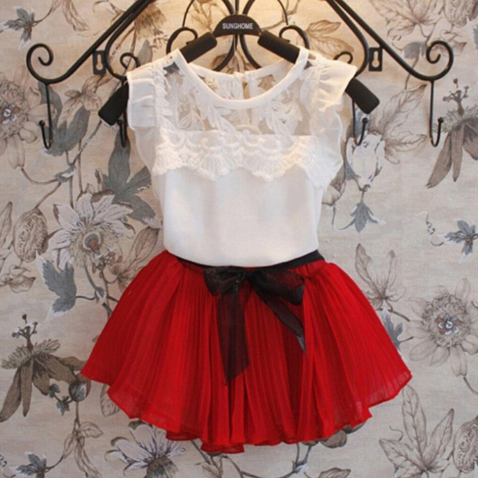 New 2016 children clothing set baby kids girl s chiffonsummer kid beautiful vetidos infants costume