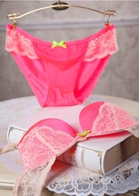 New Womens Cute Sexy Underwear Satin Lace Embroidery Splice Bra Sets free shippingfree shipping