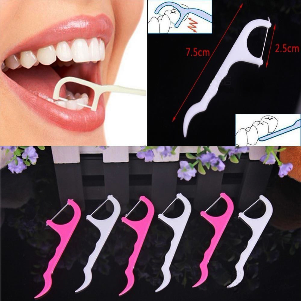 Good Cheap 100pcs Dental Floss Interdental Brush Teeth Stick Toothpicks Floss Pick V3NF