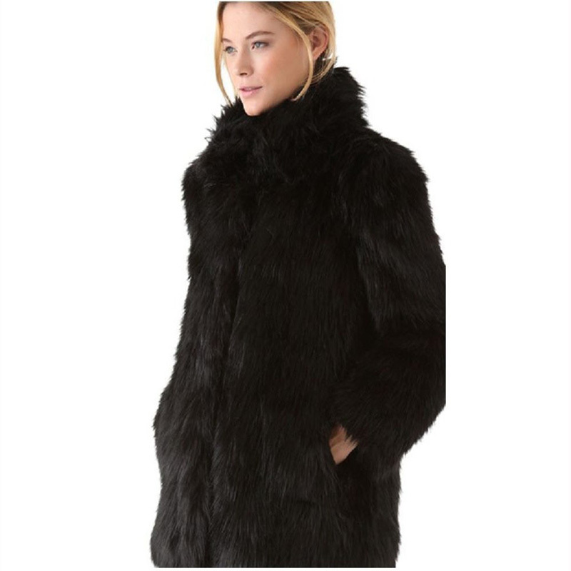 Black Faux Fur Jacket Plus Size