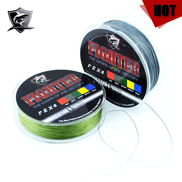 2014 New Fighter Brand Multifilament PE Braided Fishing Line Carp 100m Super Strong 4 Stands 8