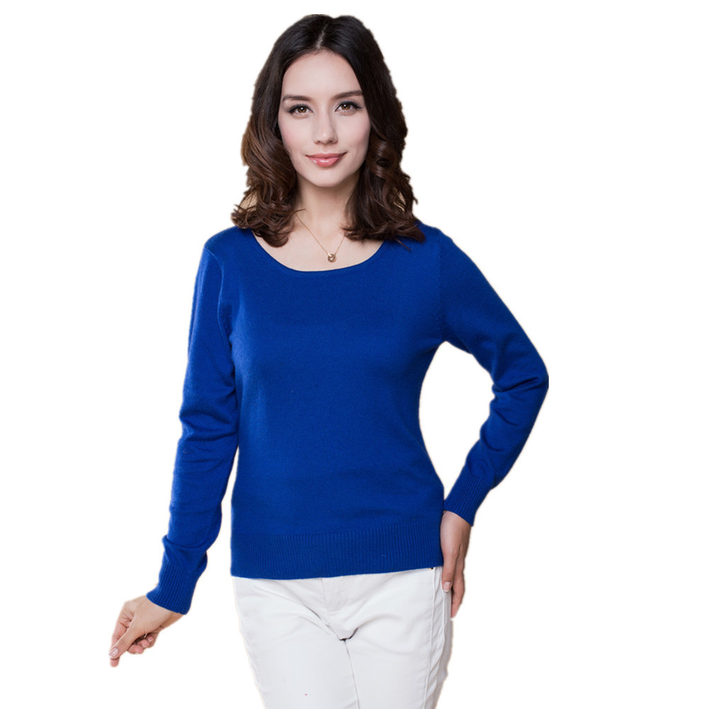 O NECK SOLID COLOR SWEATER