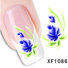 1Pcs Nail Art Water Sticker Nails Beauty Wraps Foil Polish Decals Temporary Tattoos Watermark + Free Shipping (XF1086)