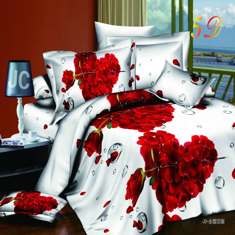 Home textiles cotton Leopard grain rose 3D bedding sets Queen size 4 Pcs of duvet cover bed sheet pillowcase bedclothes