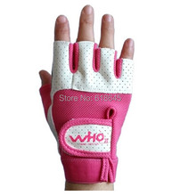 Sports half finger pink gloves dumbbell exercise wrist brace skid for women fitness gym L139