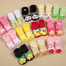 Baby Anti Slip Newborn 0-18Month Cotton Lovely Cute Shoes Animal Cartoon Slippers Boots Boy Girl Unisex Skid Rubber Sole Socks