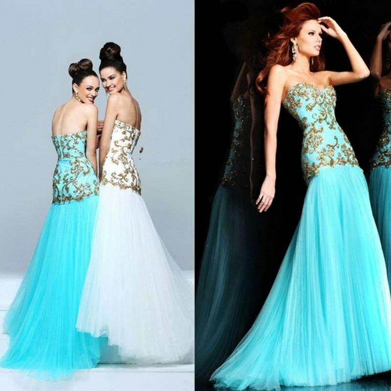 Collection Blue And Gold Prom Dresses Pictures - Reikian