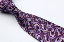 NT0212 Purple Pink Paisley Man s Classic Business Wedding Party Luxury Tie Fashion Jacquard Woven Silk