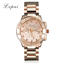 2016 Hot Sale Lvpai Gold Silver Women Dress Watch Luxury Stainless Steel Sport Quartz Jewelry Electronic