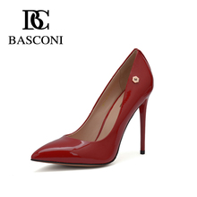 BASCONI brand 2016 new shoes woman pump classic Fashion shoes high quality thin heels pumps Full