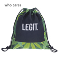 Who Cares 3D Printing Legit Mochila Feminina Backpack Women Fashion daily Shopping Casual Drawstring Bag Girl