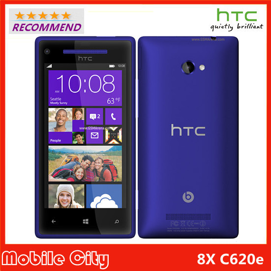 Original Unlocked HTC 8X C620e Windows Phone 8 Dual core 8MP Camera 8G16G Internal Refurbished Cell