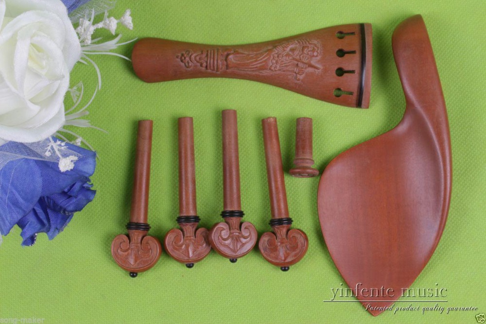 1 set 4/4 violin rosewood  parts,jujube wood tailpiece peg chinrest endpin #45