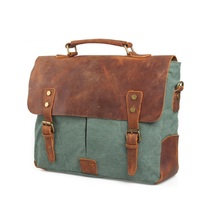 Retro canvas genuine leather bags