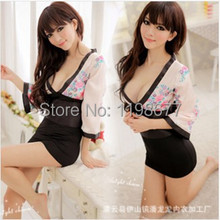 Hot Sexy Lingerie Babydolls kimono Off shoudler Deep V Erotic Sex Kimono Uniform Costume Nightwear Nightclubs Clothes Lingerie
