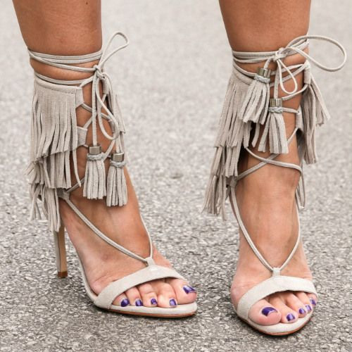 Grey Gladiator Sandals