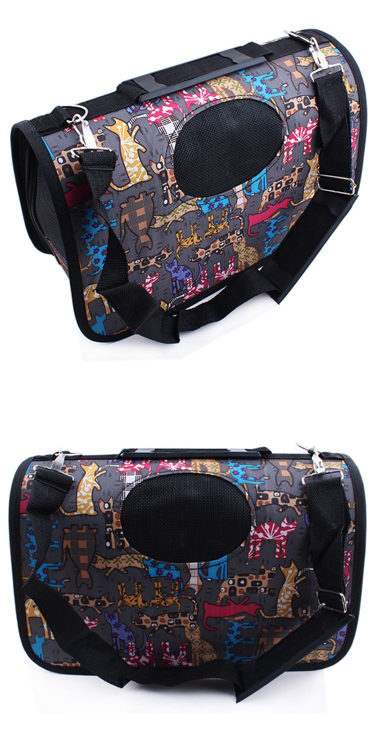 Hot sale cartoon cat printing colorful Carrier Dog Cat Travel Bag Foldable cats Carriers Seat For Small Dogs Accessory Bag PA26 (3)
