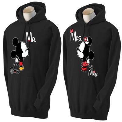 MRS AND MR MICKEY SOUL MATE COUPLE MATCHING 2 HOODIES LOVE