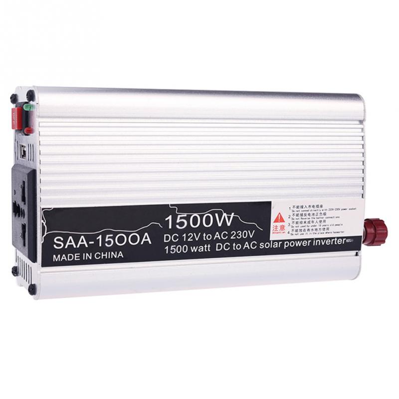 1500W 12V-220V / 240V AC Household Car Solar Power Inverter Converter Adapter Modified Sine Wave Form