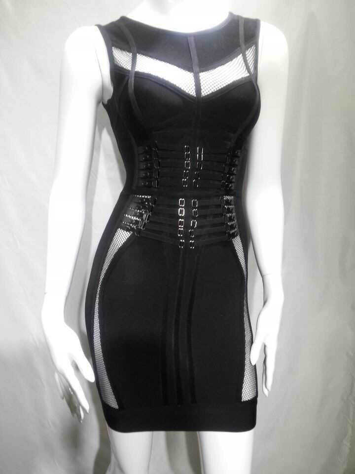 -2015-new-sexy-black-sleeveless-metal-detailed-bandage-dress-XS-S-M-L-Evening-Party