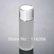 100ML frosted glass bottle with white lid, lotion bottle for cosmetic packaging