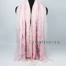 Chiffon Stitching 2 Article Artifical Rabbit Fur Lace Floral Sequins Long Scarf