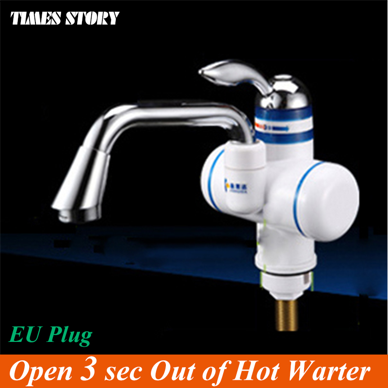 Гаджет  Instant Tankless Electric Water Heater Basin Faucet Kitchen Instant Heating tap with LED Light EU plug None Бытовая техника