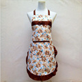 2016 New Women Lady Dress Apron Home Kitchen Decor Rose Lace Apron Use cooking waterpoof rose
