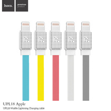HOCO Wholesale 10pcs/lot Colorful waffle flat noodle usb cable lightning charging mobile phone cables for iPhone 5s 6 6s Plus