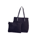 Korean Trend Large Handbag Fashion Casual Two Piece Suit Large Bag Women Simple Canvas Shoulder Bag