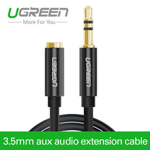 Ugreen Male to Female 3.5mm Audio Aux Cable 0.5m 1m 2m 3m 5m Stereo Aluminum Extension Cabo for Car AUX M/F Free shipping