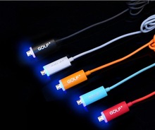 Golf 1 Meter LED Light Micro USB 2.0 Data Cable & Sync Charging Charger Cable for Mobile Phone