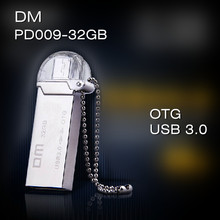 Free shippingDM PD009 OTG USB 3.0 100% 32GB USB Flash Drives OTG Smartphone Pen Drive Micro USB Metal waterproof USB Stick