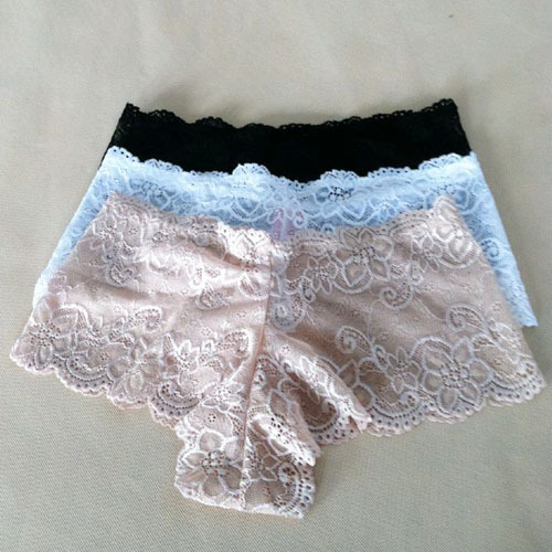 Sexy Brand Underpants Women Boxer Shorts Lace Panties Boyshort Female Knickers Full Lace Transparent Boxers Underwear