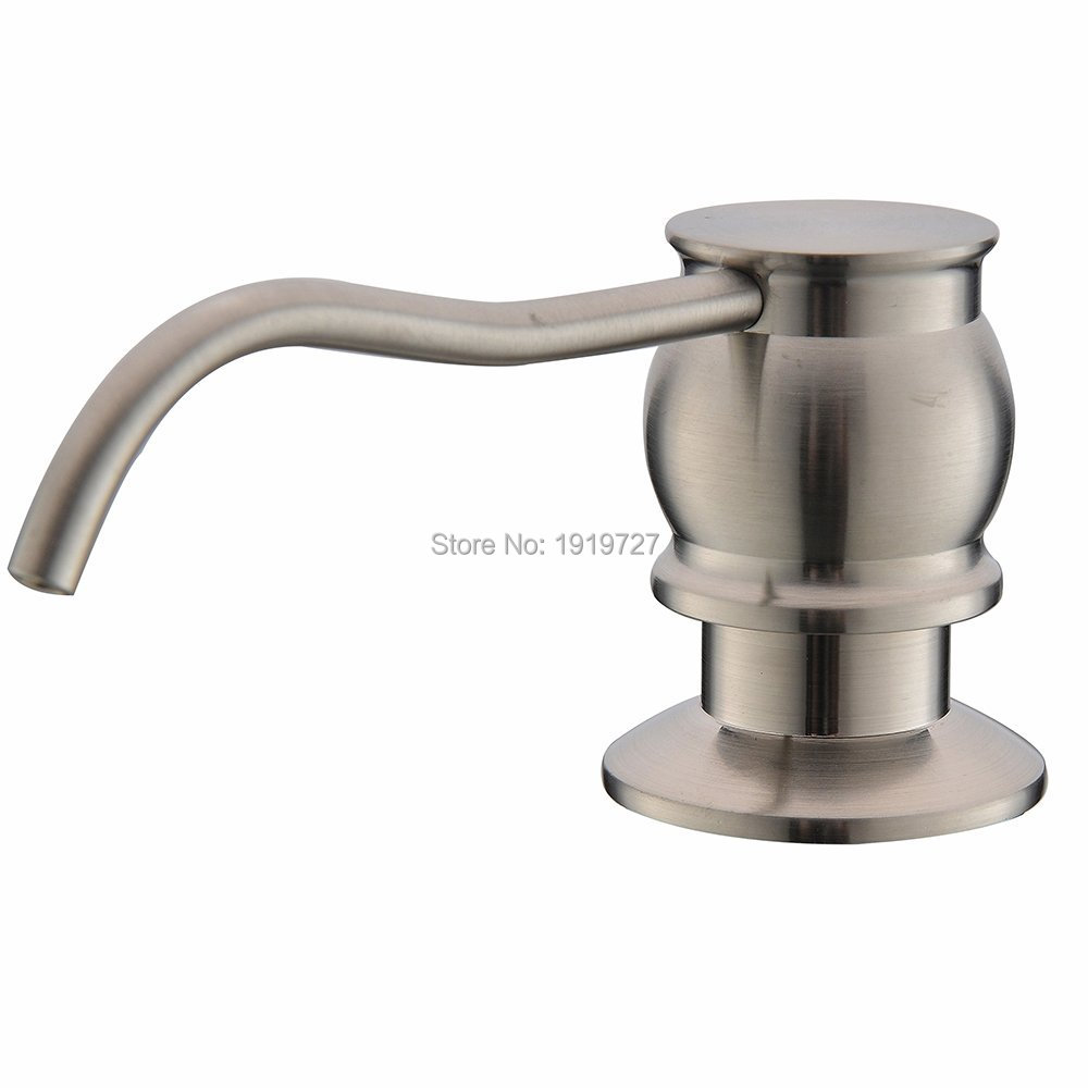Classic Brass Brushed Nickel Countertop Kitchen Sink Soap Dispenser Bottle Built Wall Mount Hand Liquid Soap Dispenser Pump