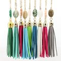 2016 Hot Selling Glazed Natural Stone Pendant Velvet Tassel Necklace Women Fashion Gold Silver Long Necklace