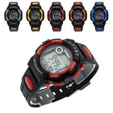 Multifunción impermeable niños niño de la muchacha exterior deportes banda de silicona reloj de pulsera reloj electrónico