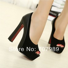 2016 New Fashion Womens Peep toe Pumps Brand High Heels Woman Pumps Ladies High Heeled Dress