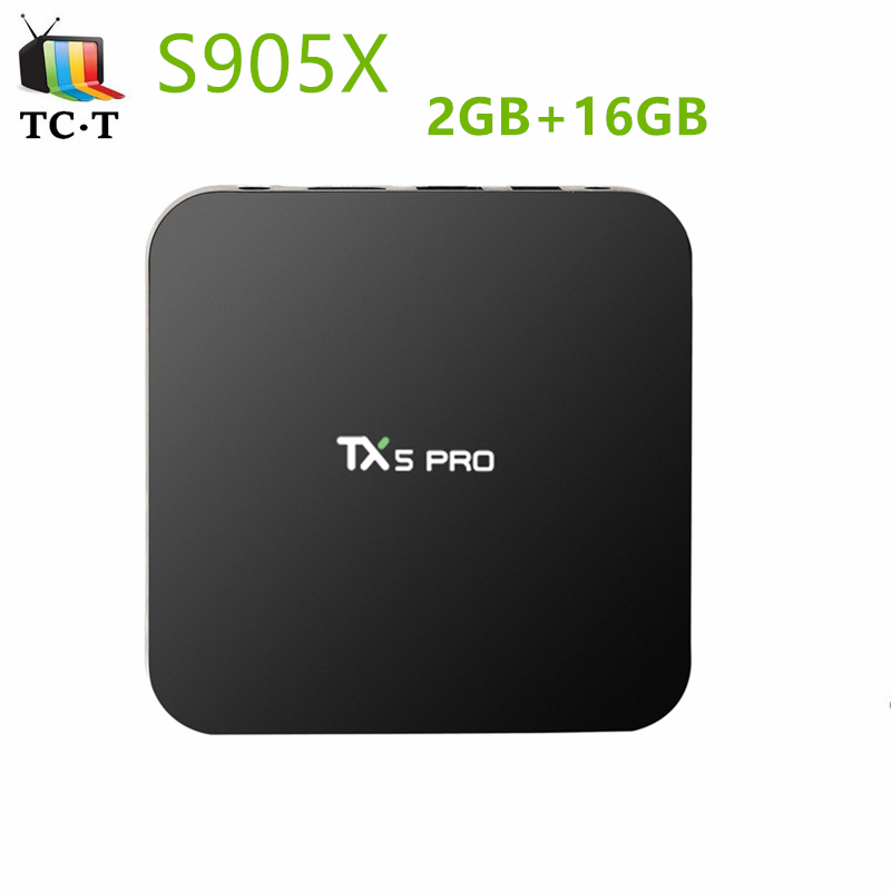 TX5 PRO Amlogic S905X TV BOX 2GB+16GB Android 6.0 HD 4K Fully KODI 16.1 Quad core Bluetooth4.0 WIFI 2.4GHz Media Set Top TV Box