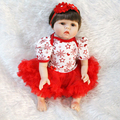 22 Silicone reborn babies dolls for girls toys lifelike newborn baby with red clothes boneca brinquedo
