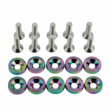 Racing JDM Aluminum NEO Chrome Fender Washers for Honda Civic Integra RSX EK EG DC (10 Pack)