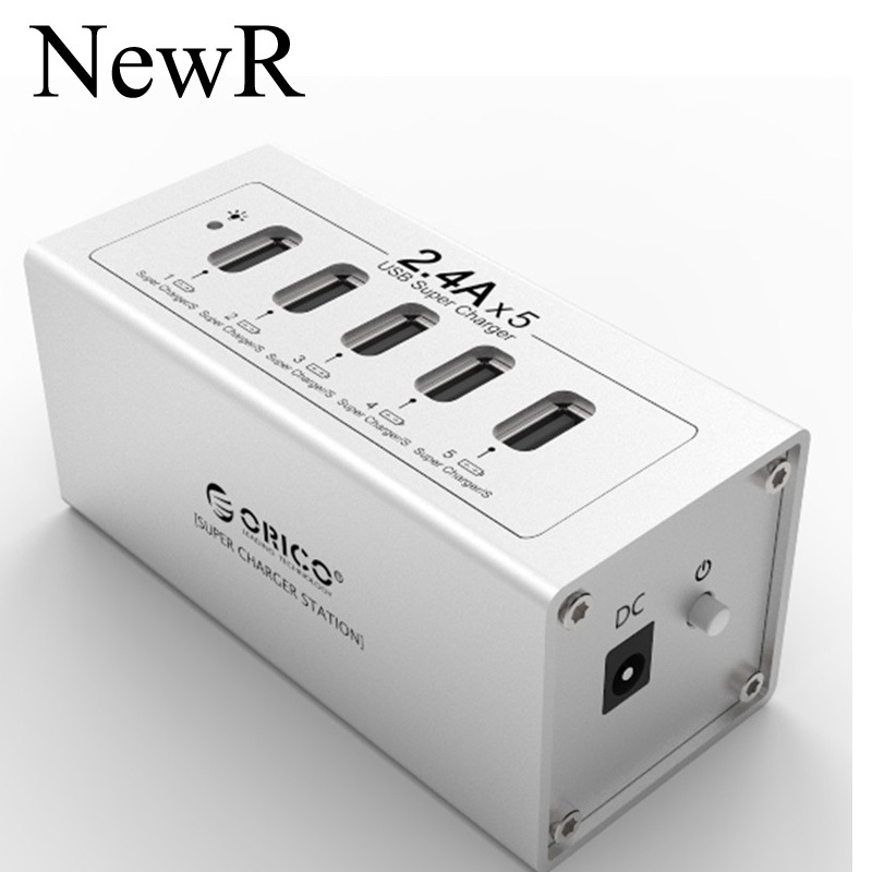 New DUB 5P SV 5 Port USB Desktop Charger for Tablet PC 2 4A 5 Output