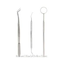 Stainless Steel Dental Mirror Probe Plier Tweezers Teeth Tooth Clean Hygiene Kit