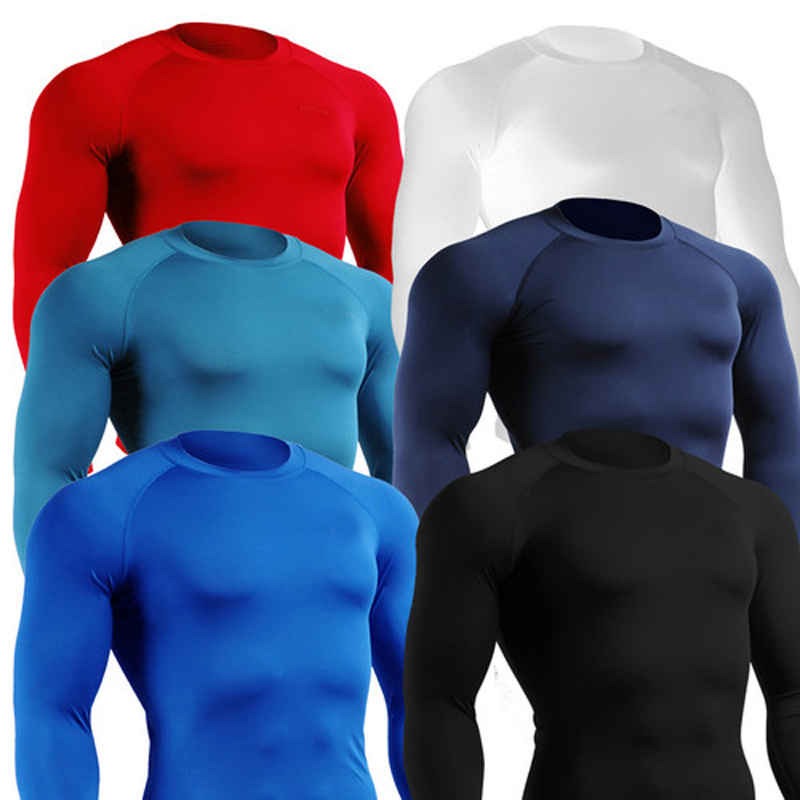p27 2016 S XXL Mens Long sleeve Sports Body Armour Compression Under Base Layer Running T