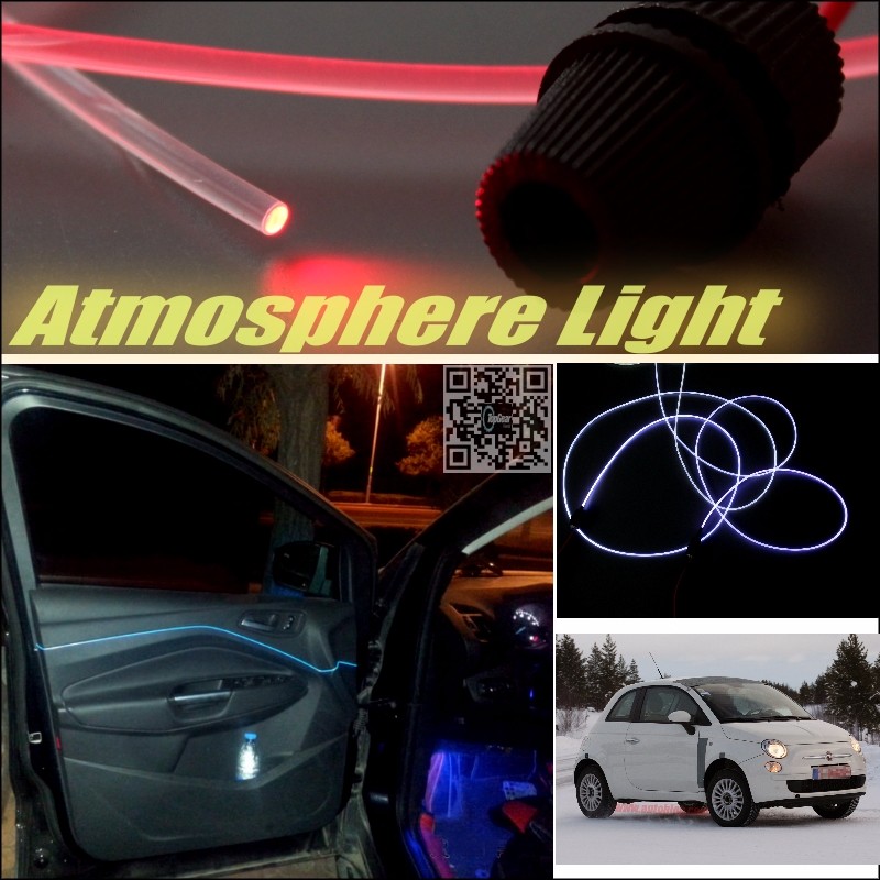 Car Atmosphere Light Fiber Optic Band For Fiat 500X 2014~Onwork Furiosa Interior Refit No Dizzling Cab Inside DIY Air light