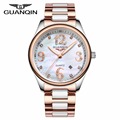 GUANQIN Women Watches Top Brand Luxury Fashion Casual Ceramic Watch Quartz Ladies Watch Female Clock Relojes