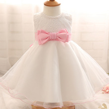 1 year girl baby birthday dress white beading bowknot pearl baby dress 0 – 2 years baby girl summer dress toddler princess dress