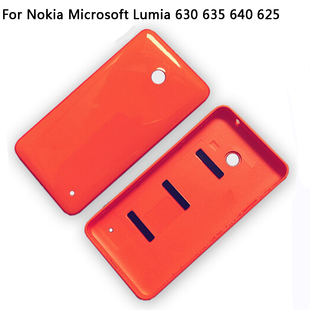 Original For Nokia Lumia 630 Back Housing Lumia 635 Back Shell House Battery Door Cover Rear Case With Side Buttons Replacement