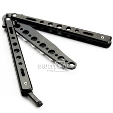 Butterfly Practice Training Knife Dull No Blade Tools Black Silver Color Primary Exercise Knifes Free Shipping