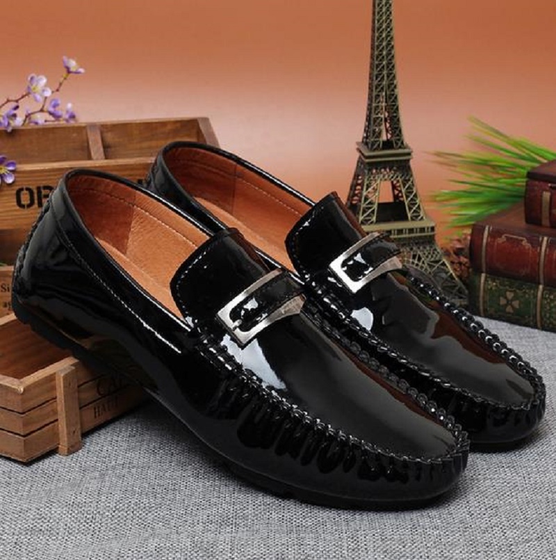European American fashion breathable Peas shoes business High-grade slip-on shoes /European import ostrich leather Casual shoes
